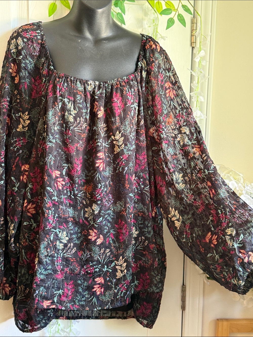 Penningtons Black Floral Blouse